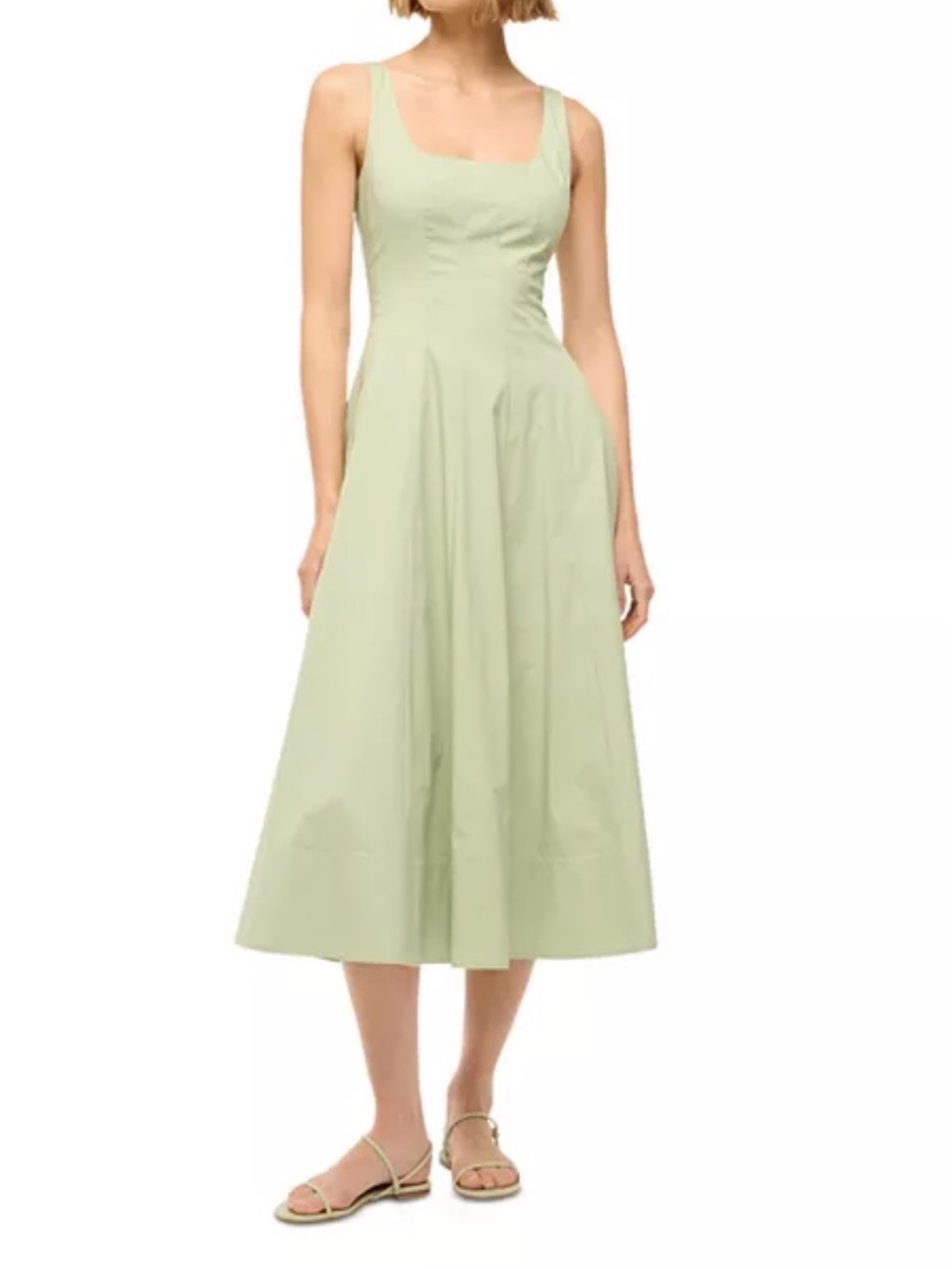 STAUD Wells Dress - Pale Jade, Size 4